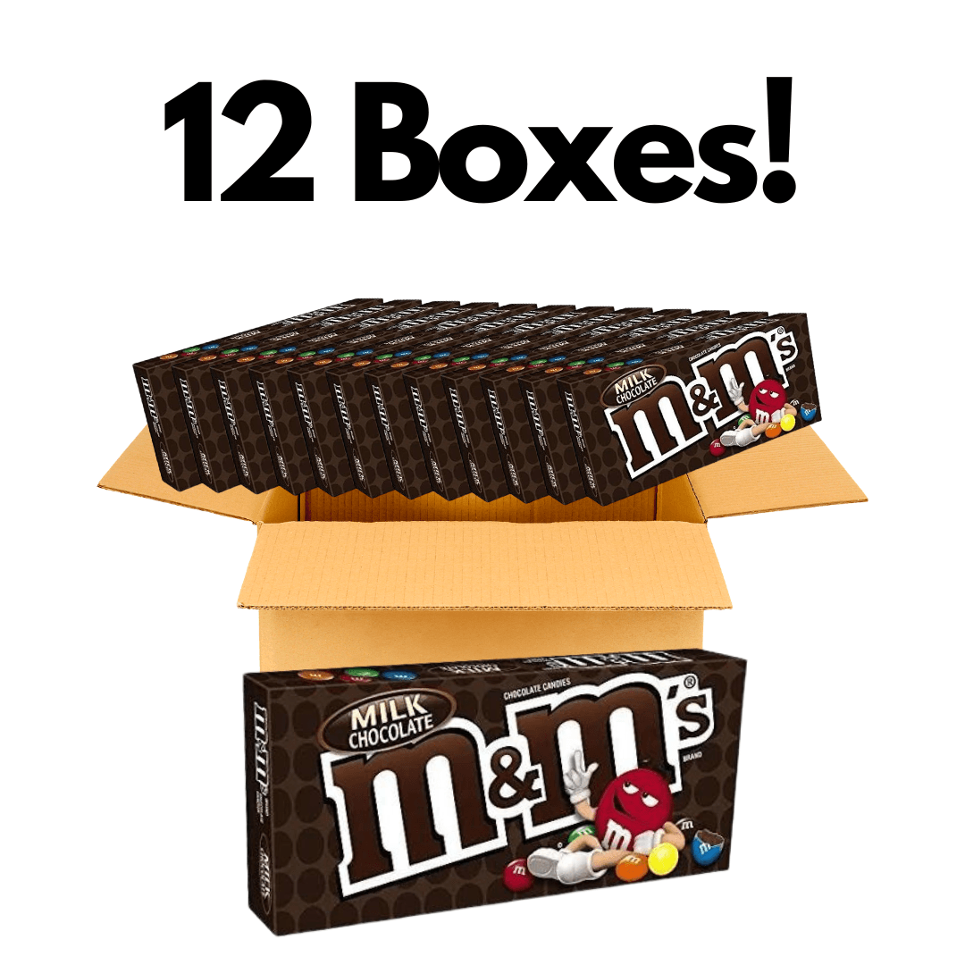 M&M'S Milk Chocolate Candy Movie Theater Box, 3.10 Ounce (Pack of 12)