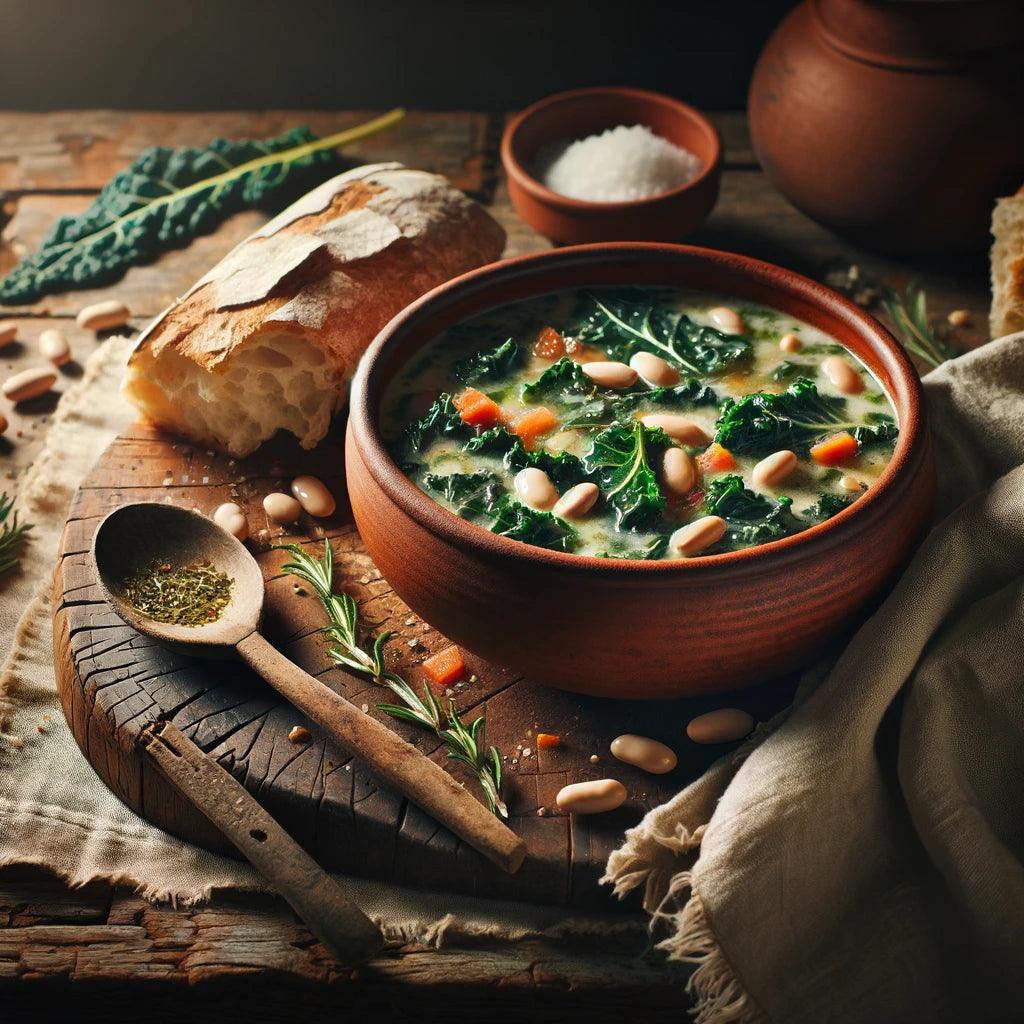 Rustic Tuscan Kale and White Bean Soup Recipe - BargainBoxed.com