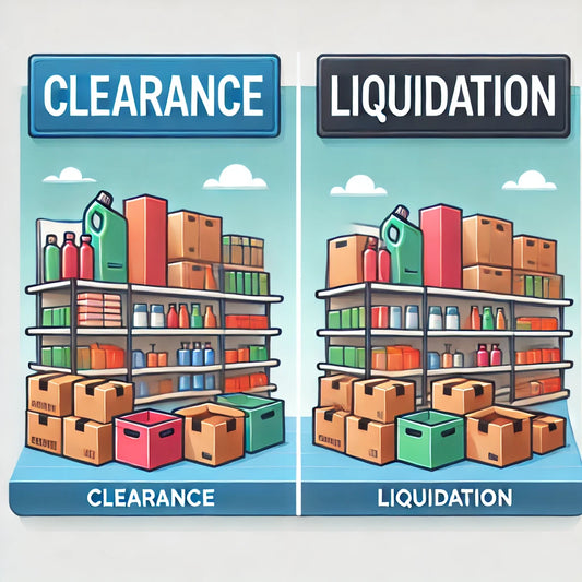 an illustration that highlights the differences between clearance and liquidation sales to help visually convey the concept of maximizing savings.