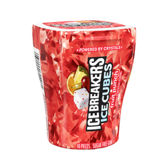 ICE BREAKERS Ice Cubes Fruit Punch Sugar Free Chewing Gum Bottle, 3.24 oz (40 Pieces)