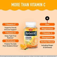 Airborne Immune Essentials, Vitamin C Immune Support Gummies, Orange Flavor, 132 Count - BargainBoxed.com