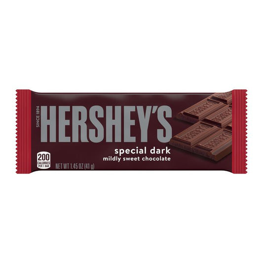 HERSHEY'S Special Dark Mildly Sweet Chocolate Candy Bar, 1.45 oz