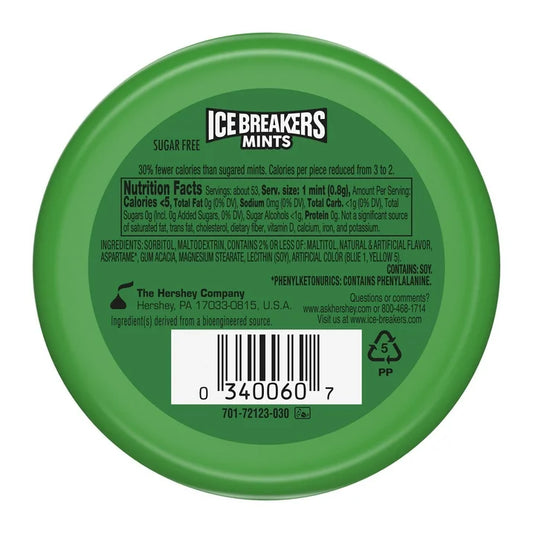 Ice Breakers Spearmint Sugar Free Mints, 1.5 oz