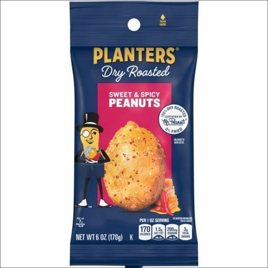 Planters Sweet N Spicy Dry Roasted Peanuts, 6 oz