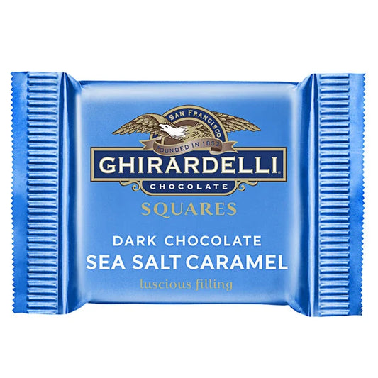 Ghirardelli Dark Chocolate Sea Salt Caramel Squares, Single Square, 15 Grams