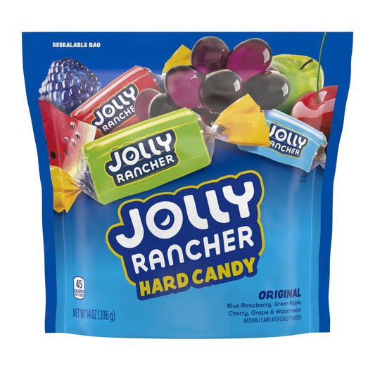 Jolly Rancher Assorted Fruit Flavored Hard Candy, Resealable Bag 14 oz