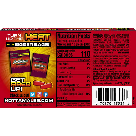 Hot Tamales Fierce Cinnamon Chewy Candy, 4.25 oz Theater Box