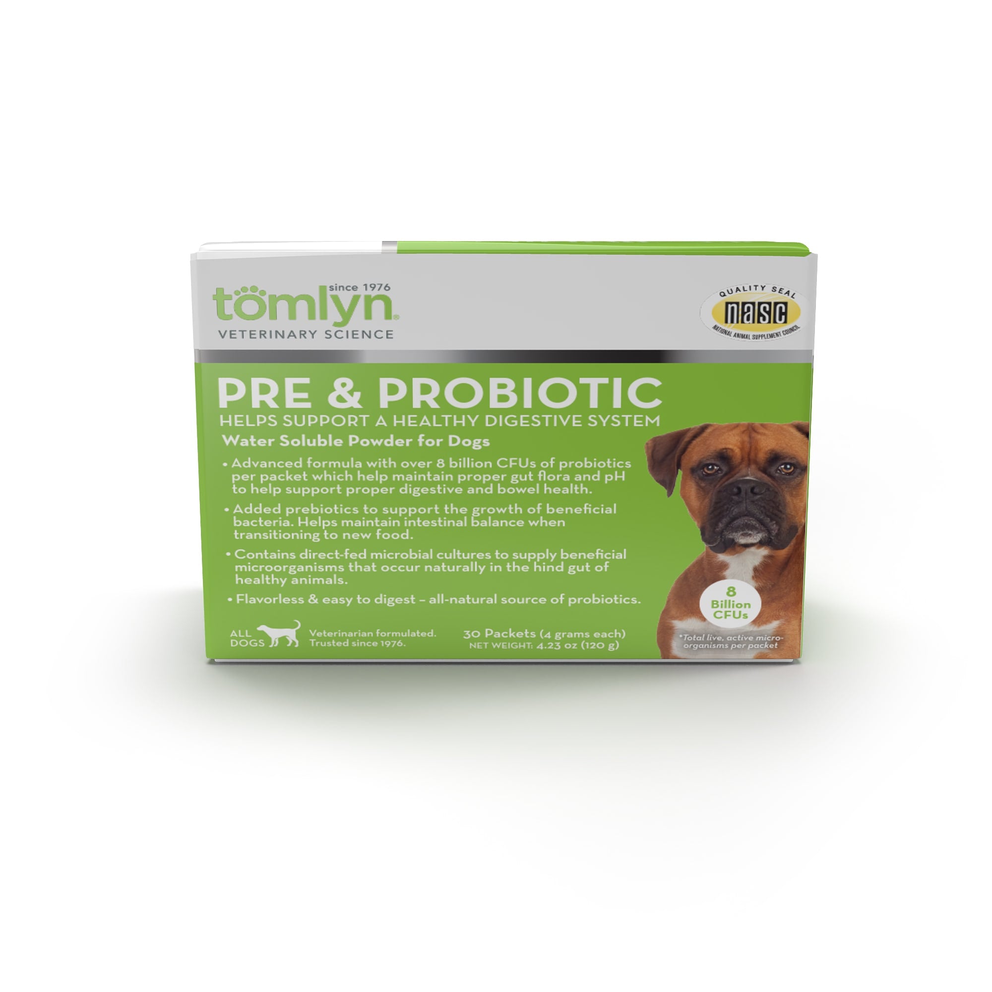 Tomlyn Pre & Probiotic Water Soluble Powder Supplement for Dogs  30 Packets