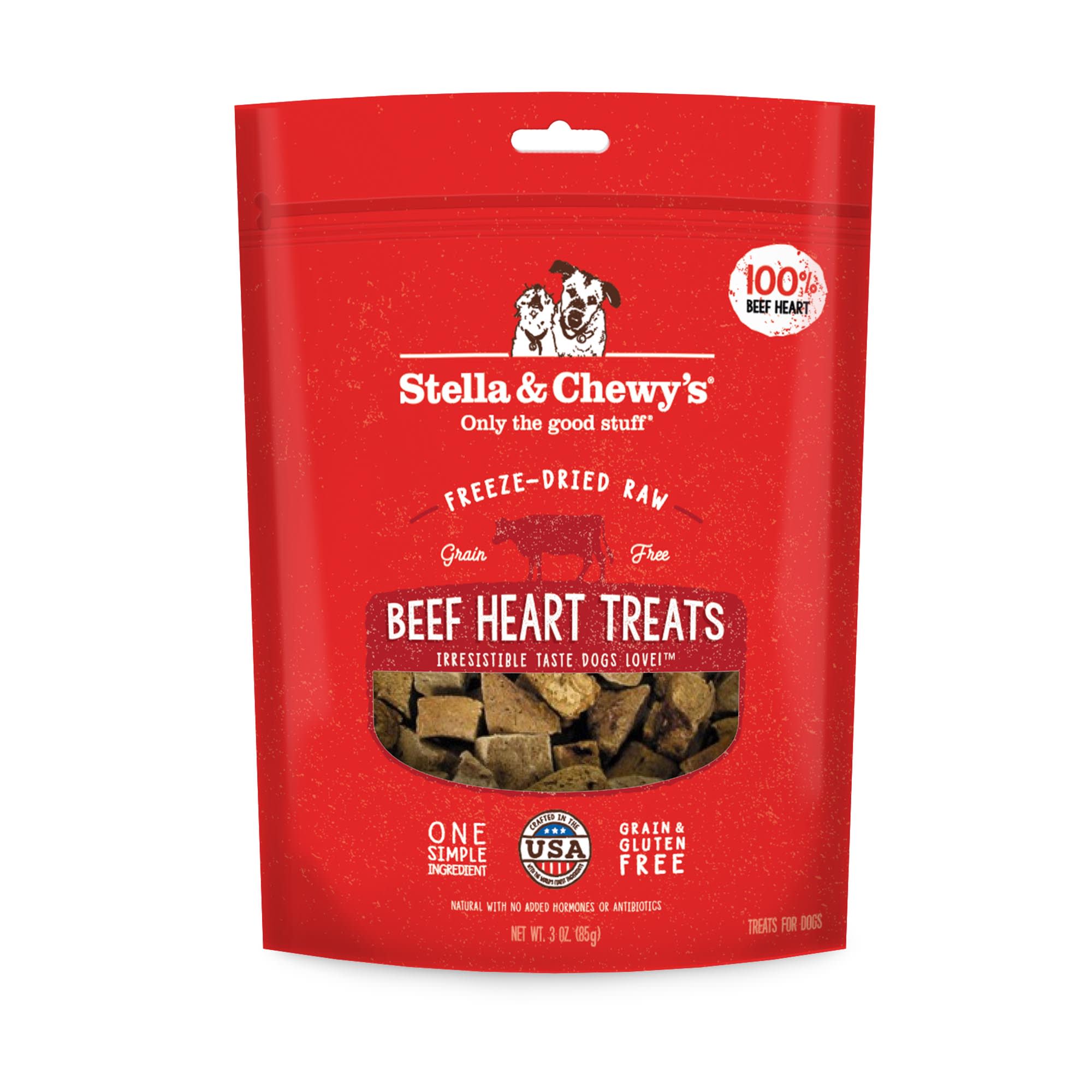 Stella & Chewy s Beef Heart Freeze-Dried Raw Dog Treats  3 oz.