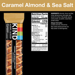 KIND Gluten Free Caramel Almond & Sea Salt Snack Bars, Value Pack, 1.4 oz, 12 Count Box