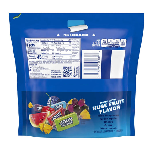 Jolly Rancher Assorted Fruit Flavored Hard Candy, Resealable Bag 14 oz