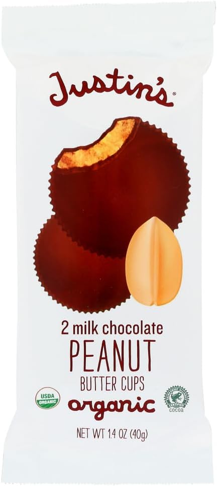 Justin's Organic Milk Chocolate Peanut Butter Milk Cups 1.4 Oz