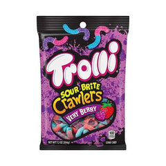 Trolli Sour Brite Crawlers Candy, Very Berry, Sweet and Sour Gummy Worms, 7.2 oz