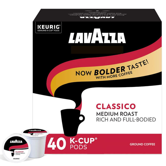 Lavazza Classico Medium Roast Coffee, Single Keurig Cups, 40 Count