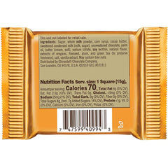 Ghirardelli Milk Chocolate Caramel Square, Single Square, 15 Grams