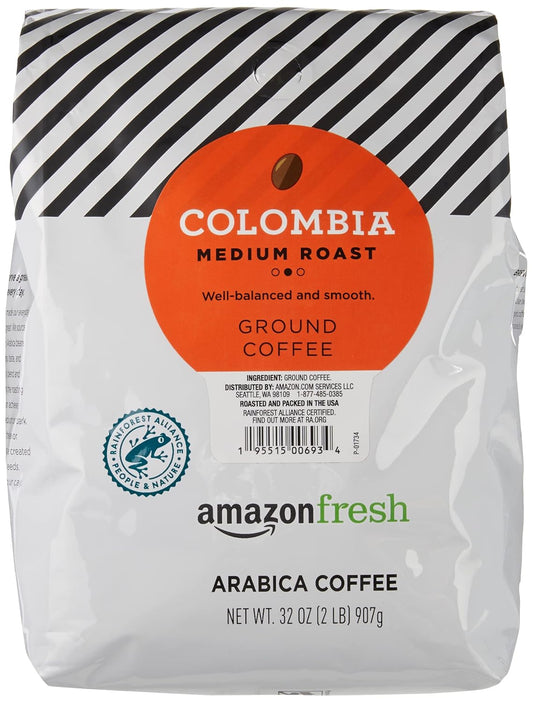 Amazon Fresh, Colombia Ground Coffee, Medium Roast, 32 Oz