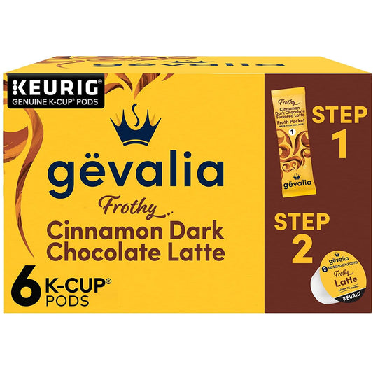 Gevalia Frothy Cinnamon Dark Chocolate Flavored Latte K-Cups 6.4 oz - BargainBoxed.com