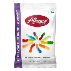 Albanese World's Best Gummi Worms, 12 Flavors, 7.5 oz Bag