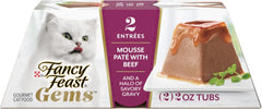 Fancy Feast Gems Pate Cat Food Mousse with Beef and a Halo of Savory Gravy - (Pack of 8) 4 oz. Boxes