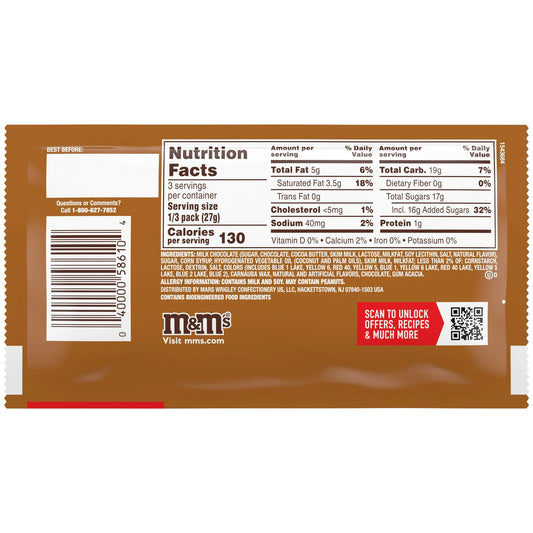 M&M's Caramel Cold Brew Milk Chocolate Candy, Share Size, 2.83 oz