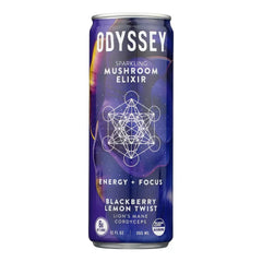 Odyssey Elixir Blackberry Lemon Twist Sparkling Mushroom Elixir Beverage, 12 oz Can