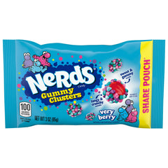 NERDS Very Berry Gummy Clusters, Crunchy and Gummy Candy, 3 oz