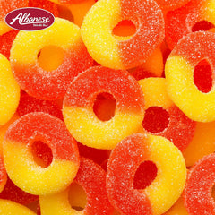 Albanese World's Best Gummi Peach Rings Candy, 7 oz Bag