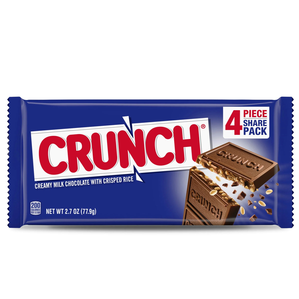 Crunch Milk Chocolate and Crisped Rice Share Size Candy Bar, Share Pack, 2.7 oz