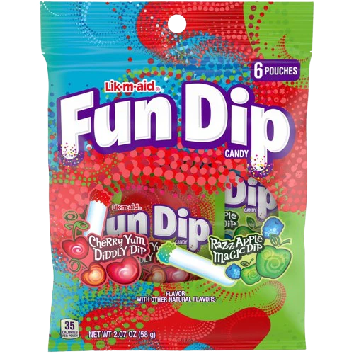 Lik-m-aid Fun Dip, 2.07 oz Bag, 6 Pouches