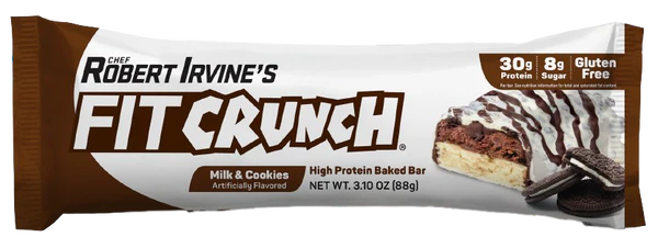 Robert Irvine's Fit Crunch Whey Protein Baked Bar Milk & Cookies, 3.1 oz