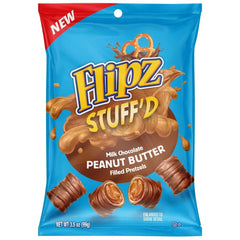 Flipz Stuffed Milk Chocolate Peanut Butter Filled Pretzel, 3.5 oz