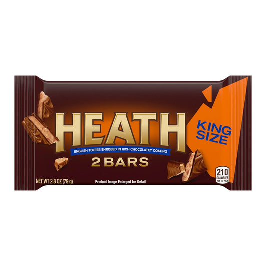 Heath Chocolate & English Toffee Candy Bars, King Size 2.8 oz