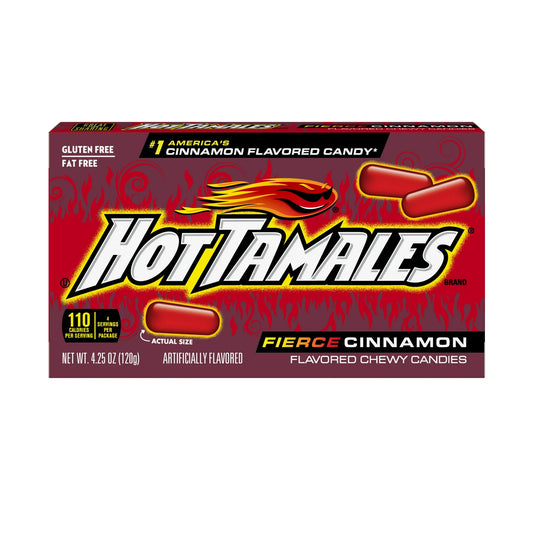 Hot Tamales Fierce Cinnamon Chewy Candy, 4.25 oz Theater Box