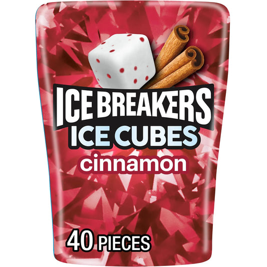 Ice Breakers Ice Cubes Cinnamon Sugar Free Chewing Gum, 3.24 oz, 40 Pieces