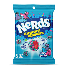 NERDS Gummy Clusters, Candy, Very Berry, Crunchy and Gummy, 5 oz