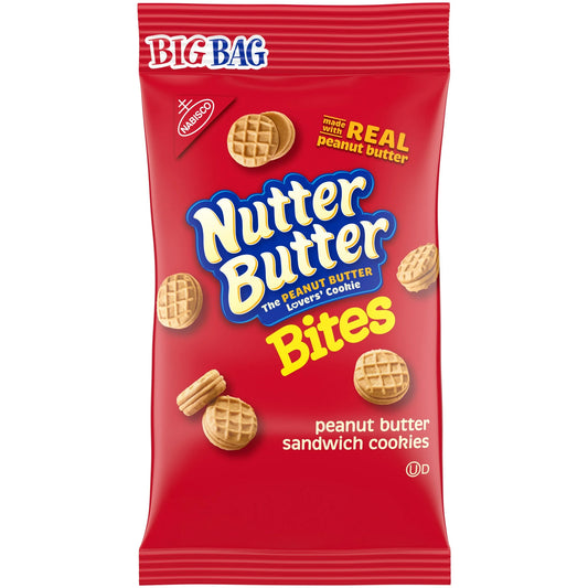 Nutter Butter Bites Peanut Butter Sandwich Cookies, Big Bag, 3 oz