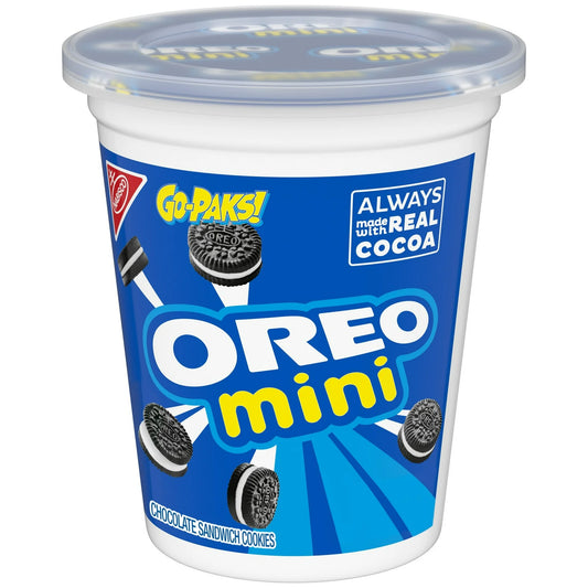 OREO Mini Chocolate Sandwich Baked Cookies, Go-Pack, 3.5 oz Plastic Cup