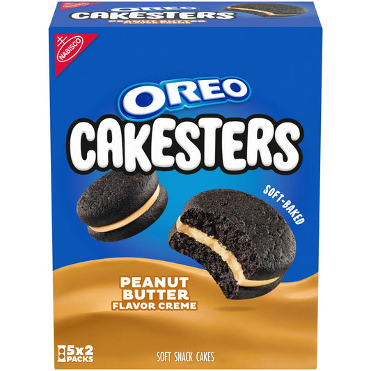 OREO Peanut Butter Creme Cakesters Soft Snack Cakes, 5 - 2.02 oz Snack Packs