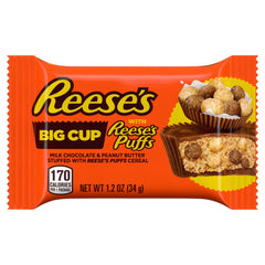 REESE'S Big Cup Milk Chocolate Peanut Butter Cups with REESE'S PUFFS Cereal, Regular Size, 1.2 oz