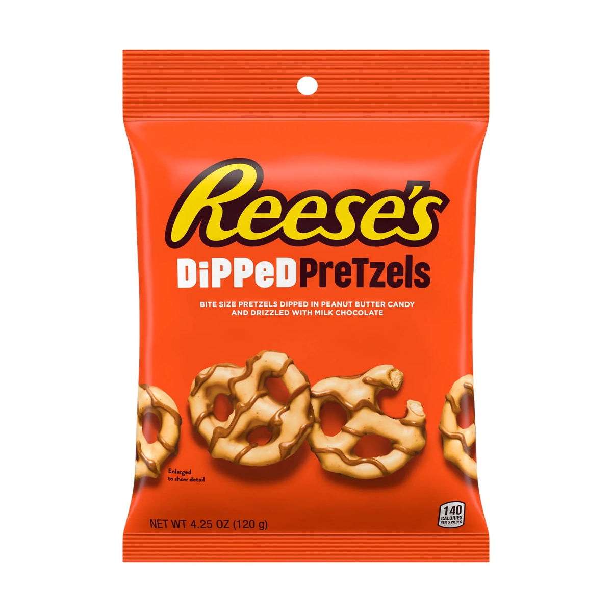 Reese's Milk Chocolate Peanut Butter Dipped Pretzels, Bag 4.25 oz