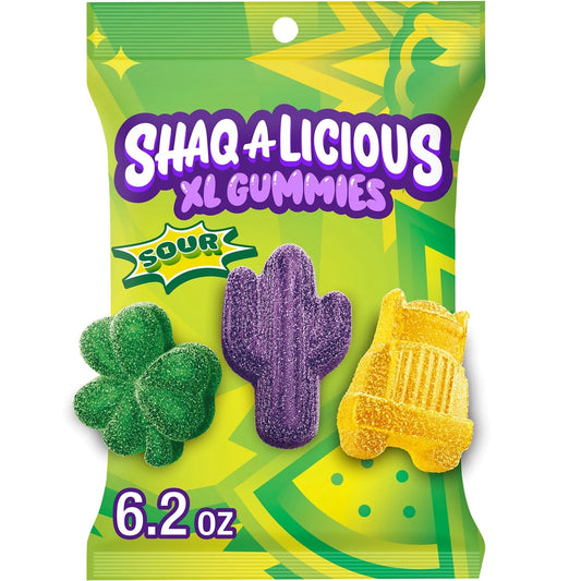 Shaq-A-Licious Xl Gummies Sour Chewy Candy, Bag 6.2 oz