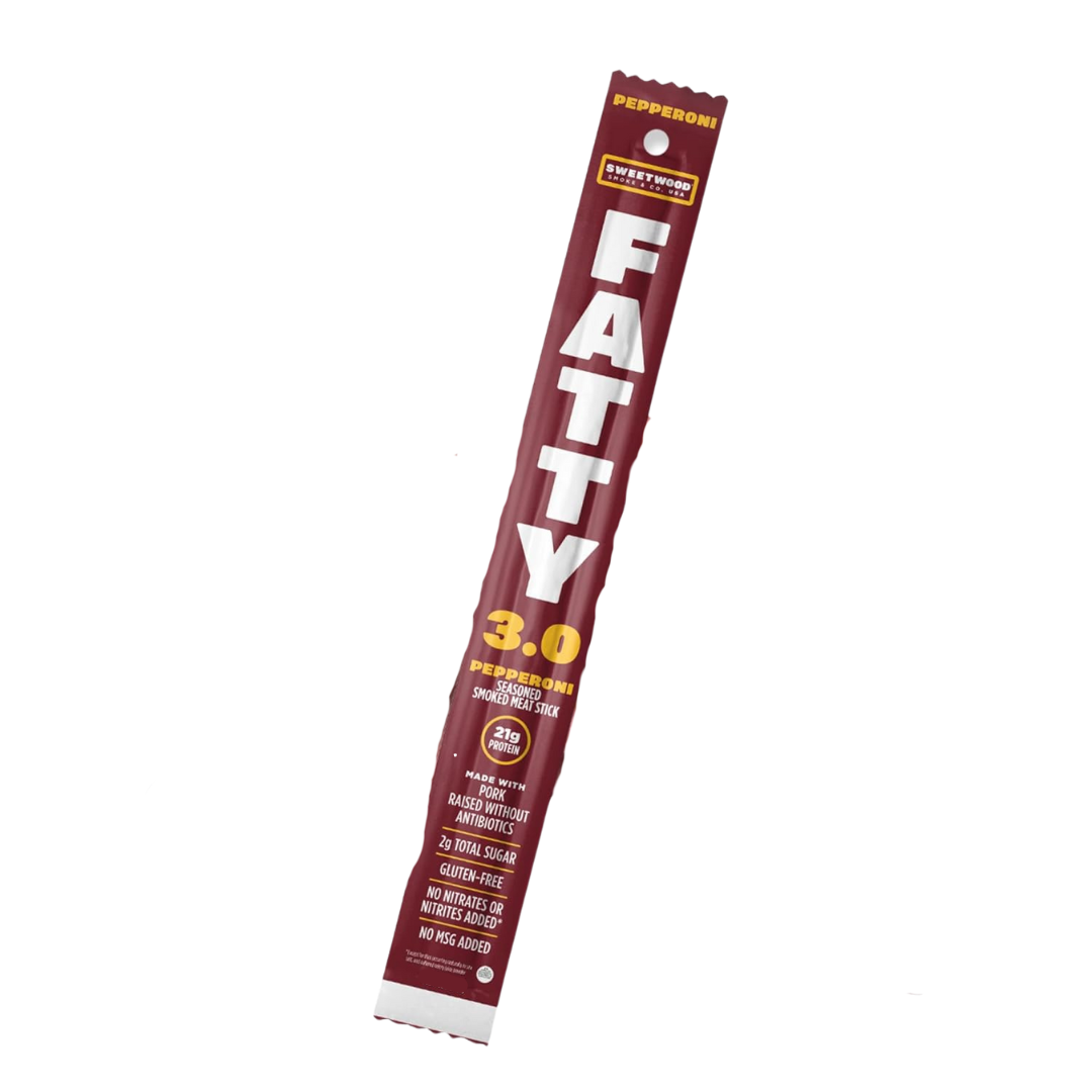 FATTY Meat Sticks, Grass-Fed Beef, Pepperoni Flavor, 2 oz