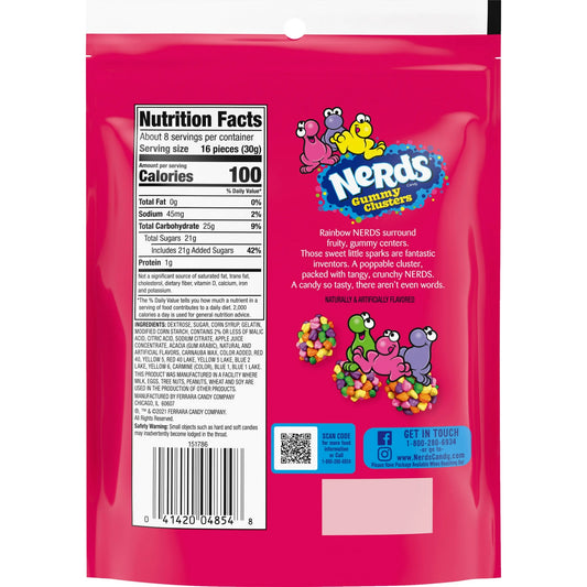 Nerds Gummy Clusters Rainbow 8 oz Resealable Bag