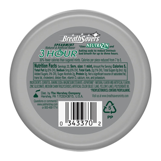 BREATH SAVERS Spearmint Flavored Sugar Free Breath Mints Tin, 1.27 oz