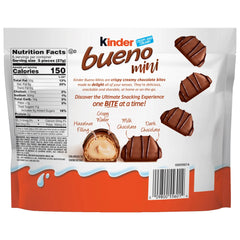 Kinder Bueno Mini, Milk Chocolate and Hazelnut Cream, Wrapped, Share Size, 5.7 oz