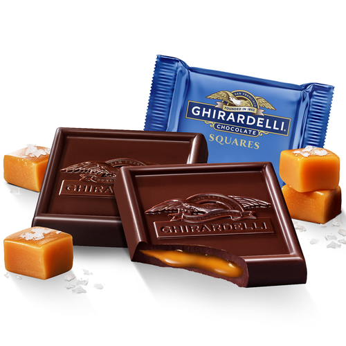 Ghirardelli Dark Chocolate Sea Salt Caramel Squares, Single Square, 15 Grams