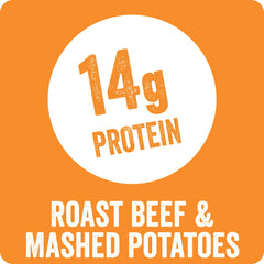 HORMEL COMPLEATS Roast Beef & Mashed Potatoes, Shelf-Stable, 14 grams Protein, 9 oz Plastic Microwaveable Tray