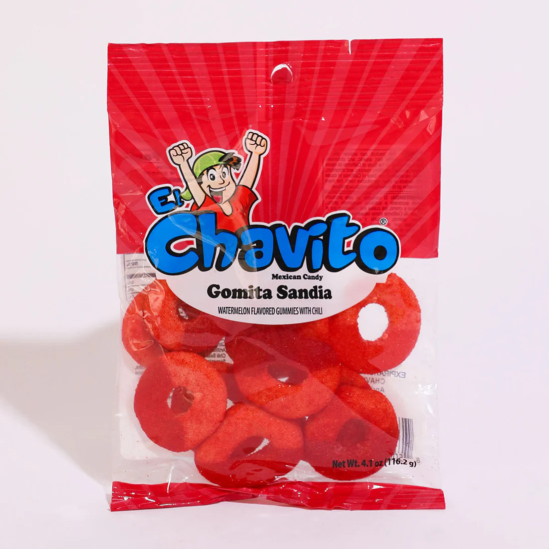 El Chavito Gomita Sandia, Watermelon Flavored Gummies With Chili, Mexican Candy, 4.1 oz