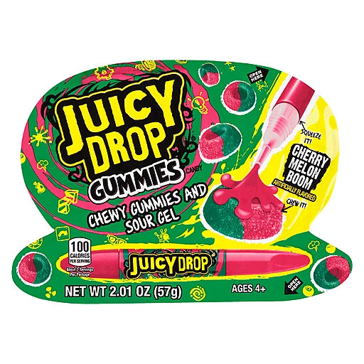 Juicy Drop Candy Gummies Cherry Melon Boom, 2.01 Oz