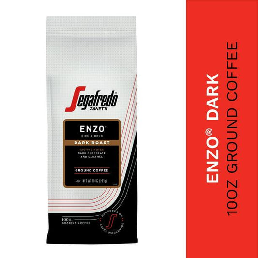 Segafredo Zanetti 100% Arabica Ground Coffee, Enzo Dark Roast, 10 oz - BargainBoxed.com